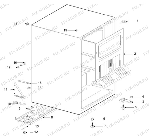 Взрыв-схема холодильника Zanussi ZVF36RF - Схема узла Cabinet + armatures