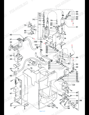 Схема №3 MAGNIFICA PRONTO CAPPUCCINO  ESAM4500 с изображением Часть корпуса для электрокофемашины DELONGHI 5932124700