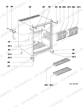 Взрыв-схема холодильника Electrolux RH250L-1 - Схема узла Housing 001