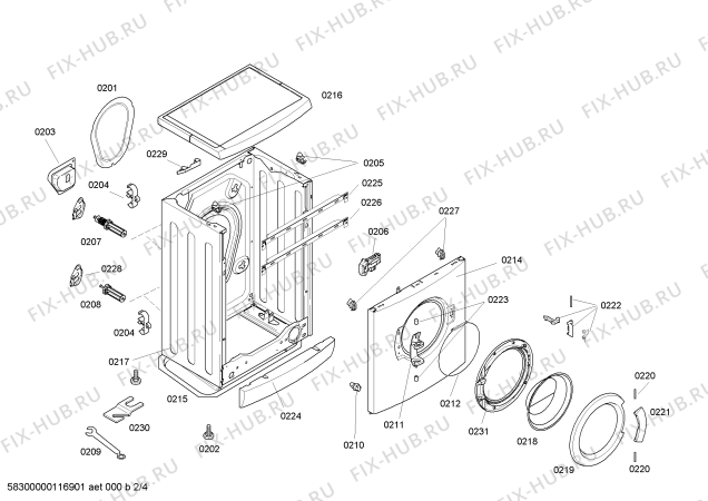 Схема №4 WFC2063OE Maxx4 WFC2063 с изображением Переключатель для стиральной машины Bosch 00182485