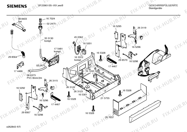 Взрыв-схема посудомоечной машины Siemens SF23901 family - Схема узла 05
