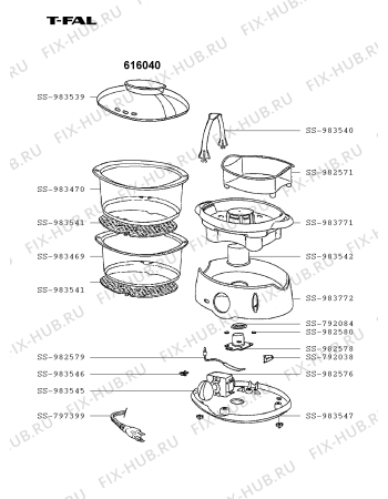 Схема №1 616101 с изображением Корпусная деталь для электромультиварки Tefal SS-983547