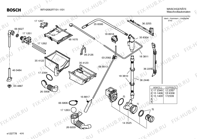 Схема №2 WFH2062FF WFH2062 с изображением Таблица программ для стиралки Bosch 00591436
