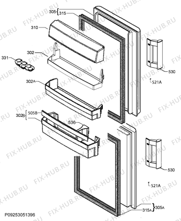Взрыв-схема холодильника Aeg S73402CNS1 - Схема узла Door 003