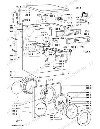 Схема №1 AWP 023 с изображением Ручка (крючок) люка для стиралки Whirlpool 481949878243