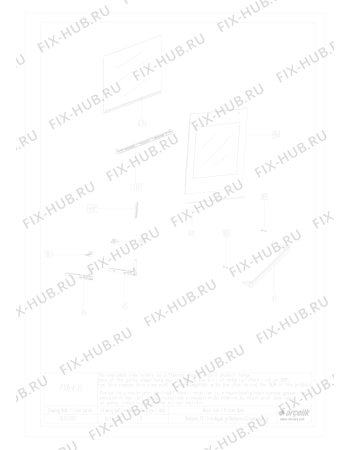 Взрыв-схема плиты (духовки) Beko CSM 62323 DW (7785882103) - BARBAROS FS FRONT DOOR GR EXPLODED VIEW