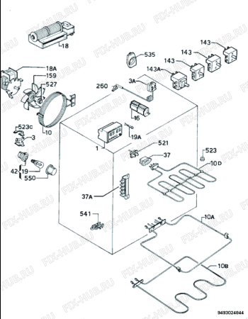 Взрыв-схема плиты (духовки) Privileg 012702_6293 - Схема узла Electrical equipment 268