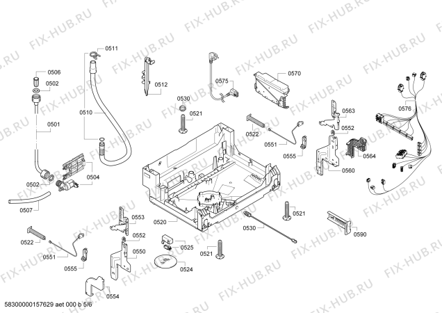 Схема №3 SMI50E02TC с изображением Панель управления для посудомойки Bosch 00706237