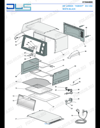 Схема №1 EO1452 с изображением Электрорегулятор для духового шкафа DELONGHI 5311811291