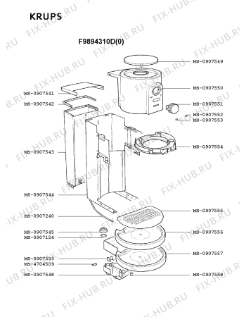 Схема №2 F8824310(0) с изображением Прокладка для электрокофеварки Krups MS-0907529