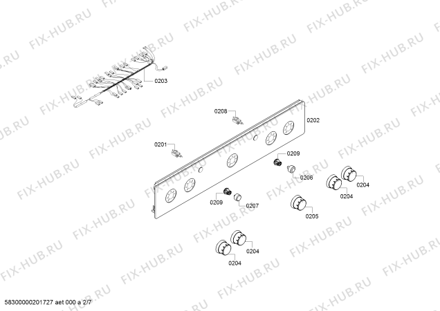 Взрыв-схема плиты (духовки) Bosch HGA223151Q - Схема узла 02