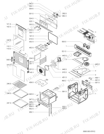Схема №1 AKZ 431/IX/03 с изображением Модуль (плата управления) для плиты (духовки) Whirlpool 481221458439