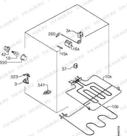 Взрыв-схема плиты (духовки) Zanussi ZHN723N - Схема узла Electrical equipment 268