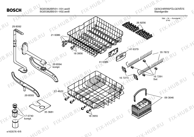 Взрыв-схема посудомоечной машины Bosch SGS5362BR - Схема узла 06