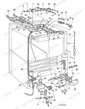 Взрыв-схема холодильника Electrolux RM2453 - Схема узла C20 Comb. armature  H