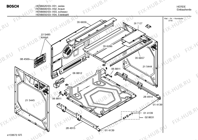 Схема №4 HEN6660 S2001 с изображением Инструкция по эксплуатации для плиты (духовки) Bosch 00527600