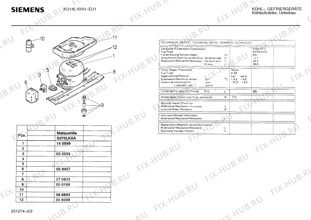 Взрыв-схема холодильника Siemens KU14L10 - Схема узла 02