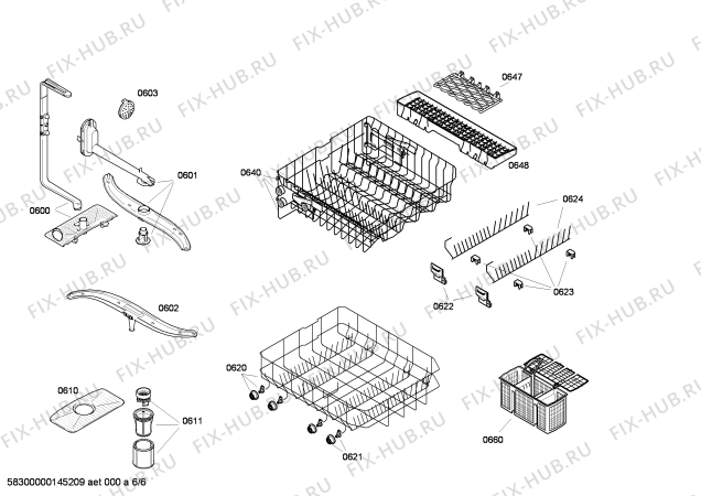 Взрыв-схема посудомоечной машины Bosch SRS45E46GB - Схема узла 06