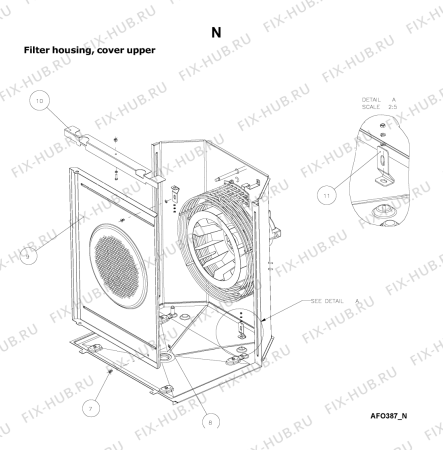 Схема №15 AFO 385 с изображением Уплотнение для составляющей Whirlpool 483286011803