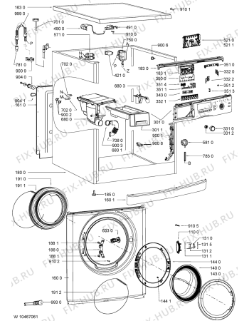 Схема №1 WA DR1 с изображением Обшивка для стиралки Whirlpool 481010502526