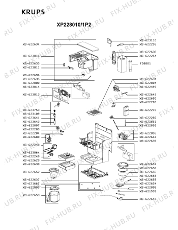 Схема №1 XP228010/1P2 с изображением Провод для кофеварки (кофемашины) Krups MS-622805