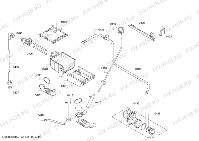 Взрыв-схема стиральной машины Bosch WAE24263FF Maxx 6 EcoPerformance - Схема узла 04
