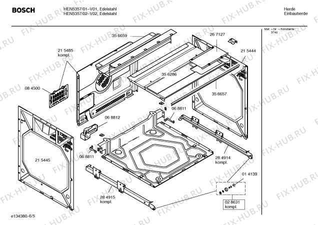 Взрыв-схема плиты (духовки) Bosch HEN5357 - Схема узла 05