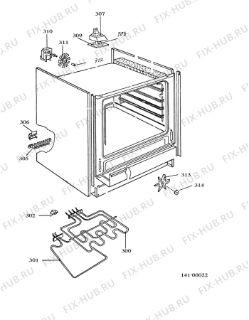 Взрыв-схема плиты (духовки) Electrolux FH1064 - Схема узла Functional parts