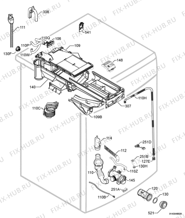 Взрыв-схема стиральной машины Aeg Electrolux L16850A - Схема узла Hydraulic System 272