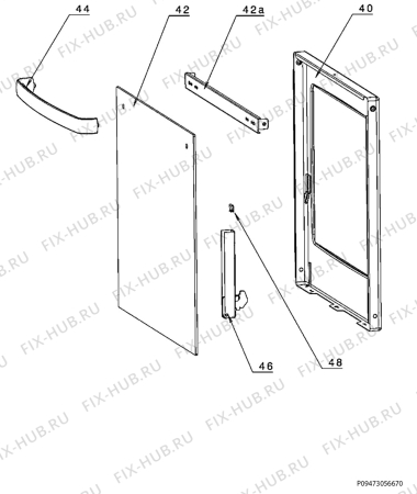 Взрыв-схема плиты (духовки) Zanussi ZCG552NX - Схема узла Door