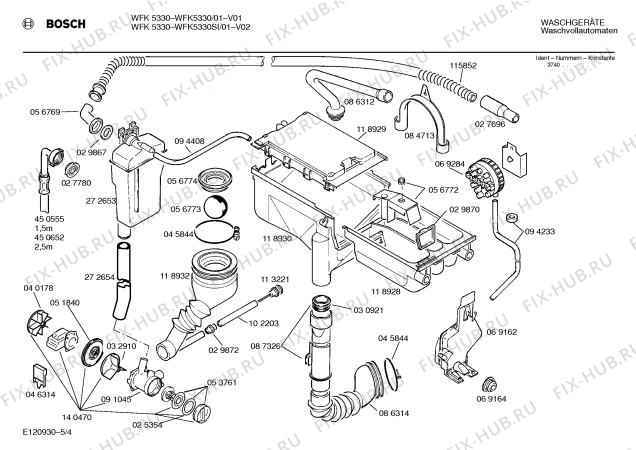 Взрыв-схема стиральной машины Bosch WFK5330SI WFK5330 - Схема узла 04