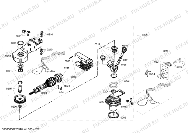 Взрыв-схема кухонного комбайна Turmix MK4TU63 Turmix varioTronic 600 - Схема узла 02