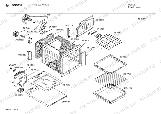 Схема №3 HSS102AGR с изображением Панель управления для плиты (духовки) Bosch 00298475