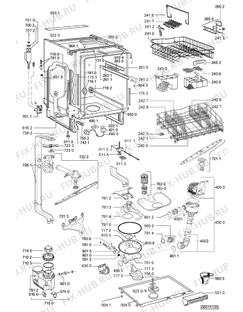 Взрыв-схема посудомоечной машины Bauknecht GSFH 3690 IN - Схема узла