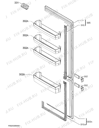 Взрыв-схема холодильника Aeg SCR41811LS - Схема узла Door 003