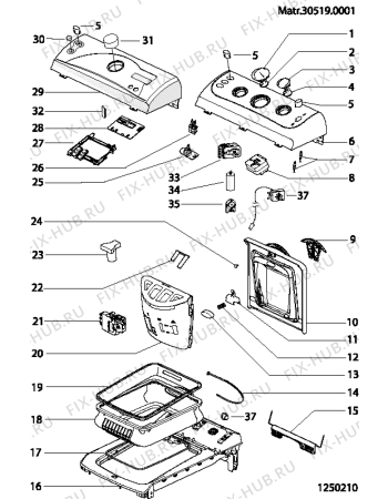 Схема №3 WT100CSI (F026899) с изображением Микропереключатель для стиральной машины Indesit C00086331