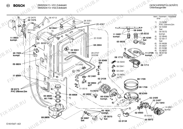 Схема №2 SMI2024 с изображением Панель для электропосудомоечной машины Bosch 00282852