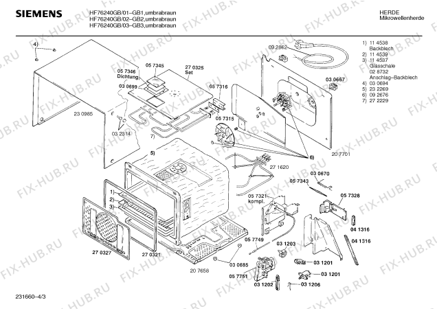 Схема №4 HF76240GB с изображением Передняя панель для свч печи Siemens 00093215