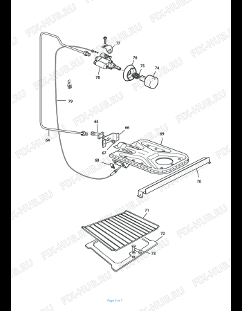 Взрыв-схема плиты (духовки) DELONGHI PGC 8540 S - Схема узла 4