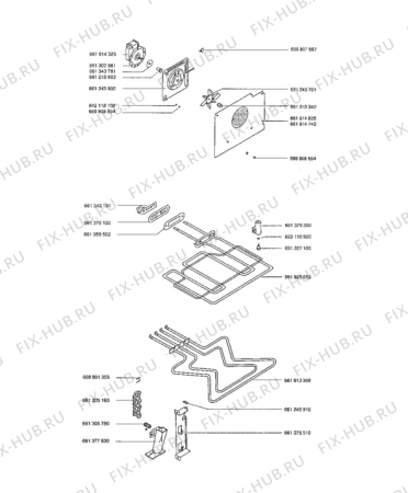 Взрыв-схема плиты (духовки) Aeg 5051B-D - Схема узла Electrical equipment