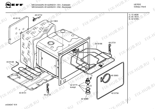 Схема №3 B1422A0 MEGA4422A с изображением Инструкция по эксплуатации для плиты (духовки) Bosch 00590000