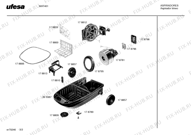 Схема №3 MAT401 с изображением Интегрированный контур для электропылесоса Bosch 00178811