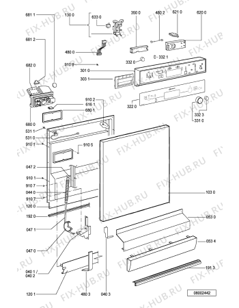 Схема №2 GSFK 1482 WS с изображением Панель для посудомоечной машины Whirlpool 481245371376