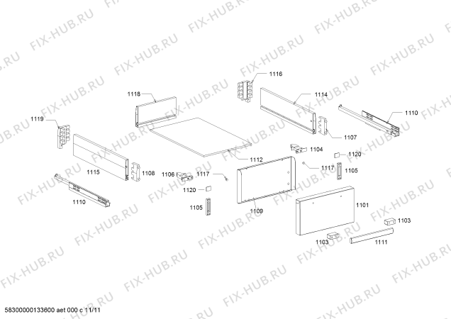 Схема №10 F3470N0 Neff с изображением Часть корпуса для плиты (духовки) Bosch 00497891