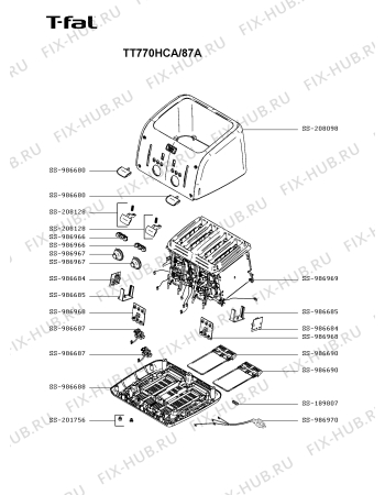 Схема №1 TT771850/87A с изображением Кнопка для электротостера Seb SS-208128