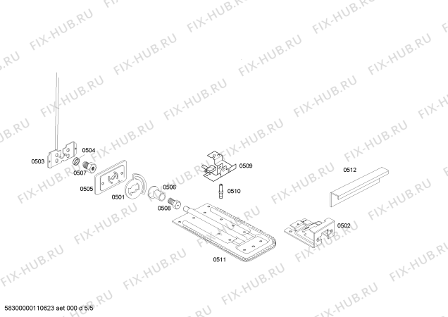 Взрыв-схема плиты (духовки) Bosch HSK13K30EC STYLE II BCO PS GE 220V - Схема узла 05