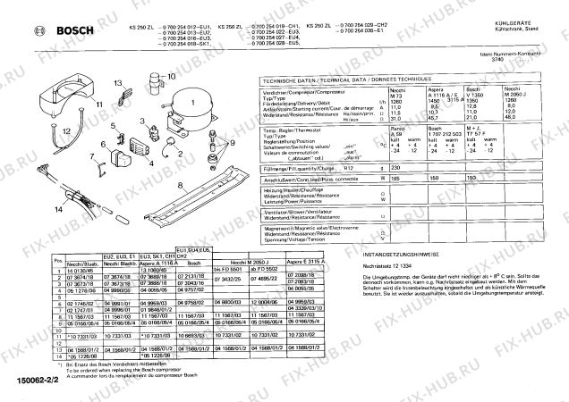 Взрыв-схема холодильника Bosch 0700254018 KS250ZL - Схема узла 02