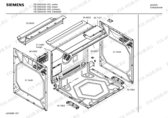 Схема №5 HE16024 с изображением Инструкция по эксплуатации для плиты (духовки) Siemens 00580624