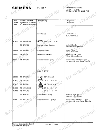 Взрыв-схема телевизора Siemens FC1237 - Схема узла 10