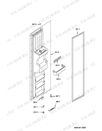 Схема №5 KSN 4051/A с изображением Дверь для холодильной камеры Whirlpool 481241619765